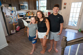 Kristen Poole with her two children in the Pittsburgh area. When her lease renewal came up in 2023, buying was on her mind.